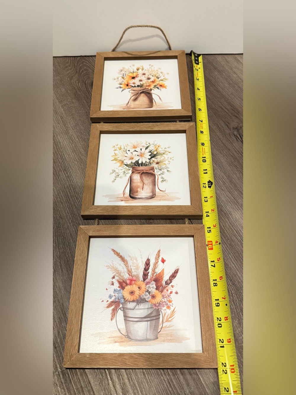 Pretty Watercolor Flowers Wood Wall Decor- NWT - Picture 5 of 6